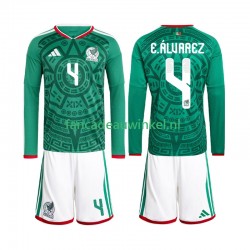Mexico Wedstrijdshirt met Korting Edson Alvarez 4 Thuis Kind WK 2026 Lange Mouw