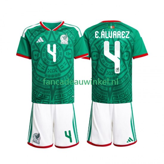 Mexico Wedstrijdshirt met Korting Edson Alvarez 4 Thuis Kind WK 2026 Korte Mouw