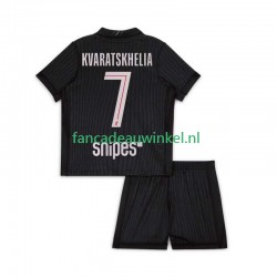 Paris Saint-Germain Wedstrijdshirt met Korting Khvicha Kvaratskhelia 7 Vierde Kind 2025-26 Korte Mouw