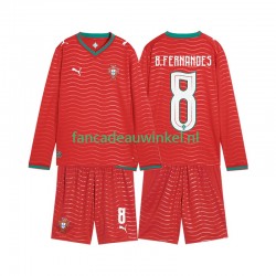 Portugal Wedstrijdshirt met Korting Bruno Fernandes 8 Thuis Kind WK 2026 Lange Mouw