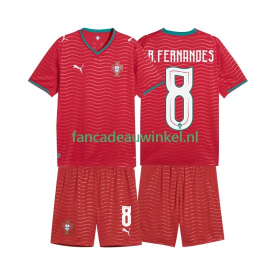 Portugal Wedstrijdshirt met Korting Bruno Fernandes 8 Thuis Kind WK 2026 Korte Mouw
