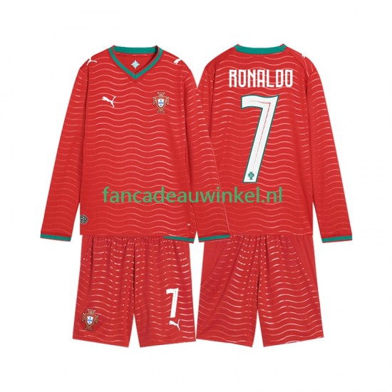Portugal Wedstrijdshirt met Korting Cristiano Ronaldo 7 Thuis Kind WK 2026 Lange Mouw