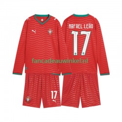 Portugal Wedstrijdshirt met Korting Rafael Leao 17 Thuis Kind WK 2026 Lange Mouw