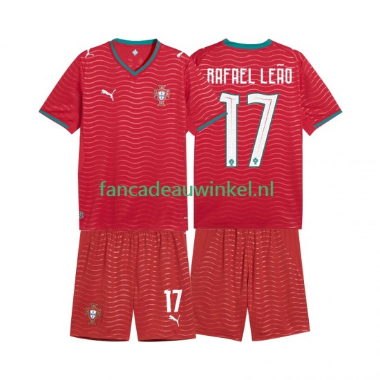 Portugal Wedstrijdshirt met Korting Rafael Leao 17 Thuis Kind WK 2026 Korte Mouw