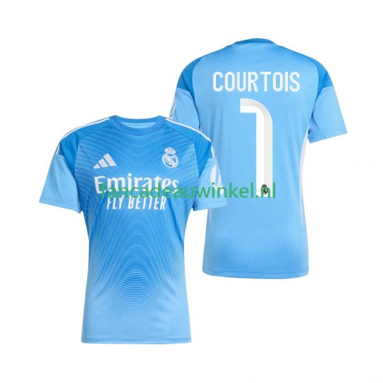 Real Madrid Wedstrijdshirt met Korting Thibaut Courtois 1 Keepersshirt Thuis Heren 2025-26 Korte Mouw
