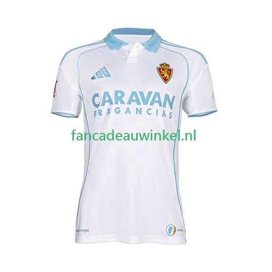 Real Zaragoza Wedstrijdshirt met Korting Thuis Heren 2025-26 Korte Mouw