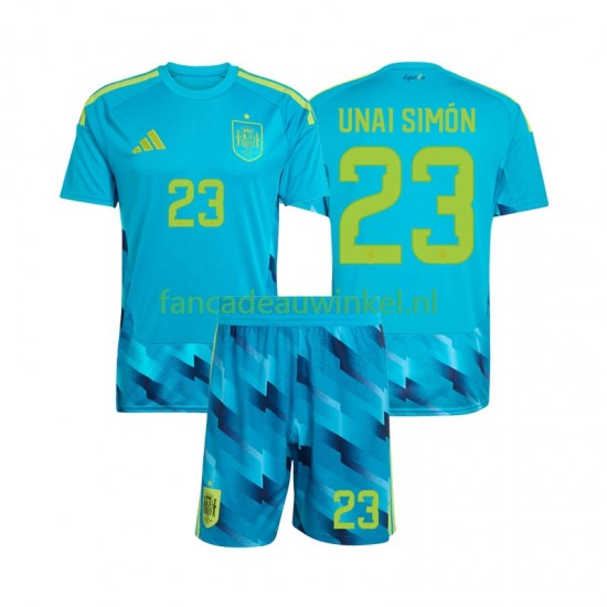 Spanje Wedstrijdshirt met Korting Unai Simon 23 Keepersshirt Thuis Kind WK 2026 Korte Mouw