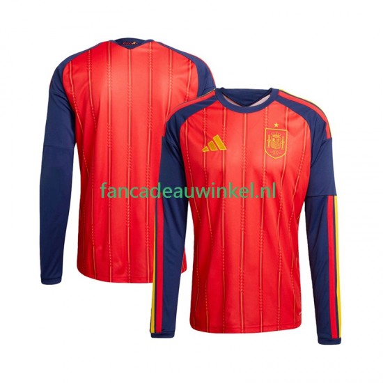 Spanje Wedstrijdshirt met Korting Thuis Heren WK 2026 Lange Mouw