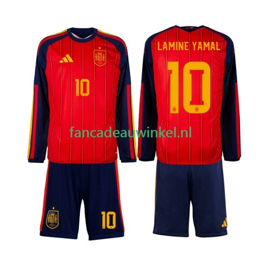 Spanje Wedstrijdshirt met Korting Lamine Yamal 10 Thuis Kind WK 2026 Lange Mouw