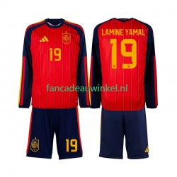 Spanje Wedstrijdshirt met Korting Lamine Yamal 19 Thuis Kind WK 2026 Lange Mouw