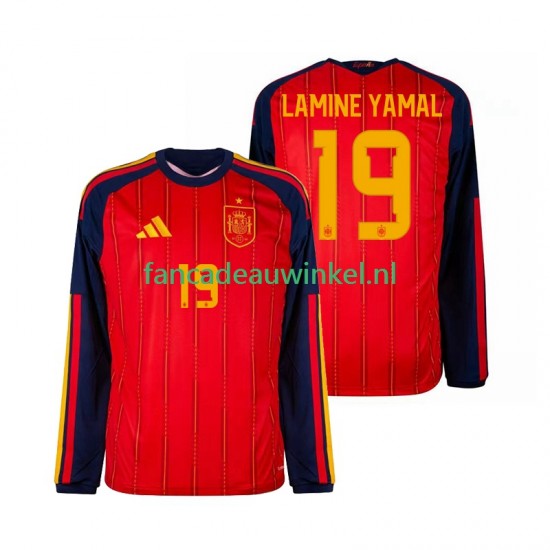 Spanje Wedstrijdshirt met Korting Lamine Yamal 19 Thuis Heren WK 2026 Lange Mouw