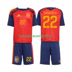 Spanje Wedstrijdshirt met Korting Marc Cucurella 22 Thuis Kind WK 2026 Korte Mouw
