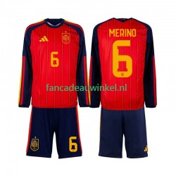 Spanje Wedstrijdshirt met Korting Mikel Merino 6 Thuis Kind WK 2026 Lange Mouw