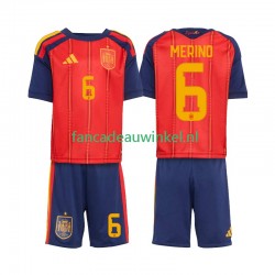 Spanje Wedstrijdshirt met Korting Mikel Merino 6 Thuis Kind WK 2026 Korte Mouw