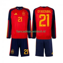 Spanje Wedstrijdshirt met Korting Mikel Oyarzabal 21 Thuis Kind WK 2026 Lange Mouw