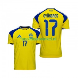 Zweden Wedstrijdshirt met Korting Viktor Gyokeres 17 Thuis Heren 2026 Korte Mouw