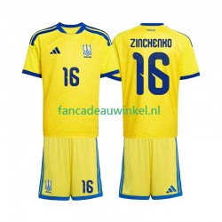 Oekraïne Wedstrijdshirt met Korting Oleksandr Zinchenko 16 Thuis Kind WK 2026 Korte Mouw