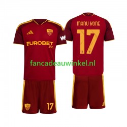 AS Roma Wedstrijdshirt met Korting Manu Kone 17 Thuis Kind 2026-27 Korte Mouw