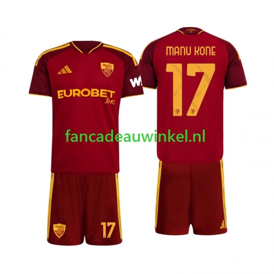 AS Roma Wedstrijdshirt met Korting Manu Kone 17 Thuis Kind 2026-27 Korte Mouw