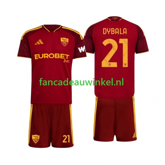 AS Roma Wedstrijdshirt met Korting Paulo Dybala 21 Thuis Kind 2026-27 Korte Mouw