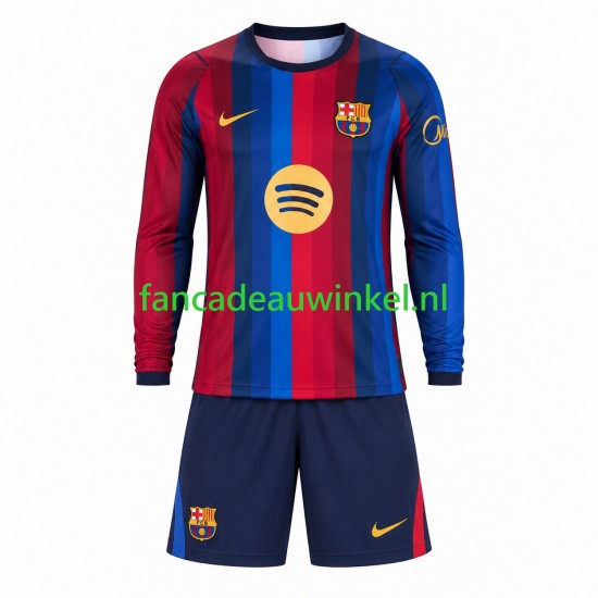 FC Barcelona Wedstrijdshirt met Korting Thuis Kind 2026-27 Lange Mouw