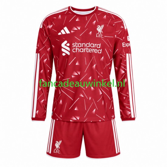 Liverpool Wedstrijdshirt met Korting Thuis Kind 2026-27 Lange Mouw