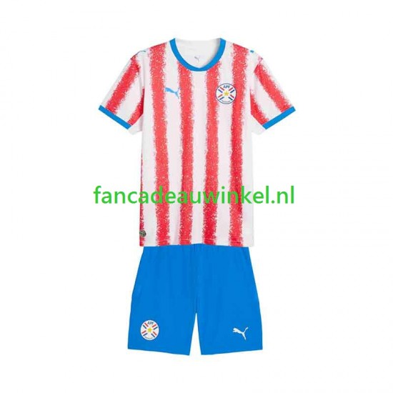 Wedstrijdshirt met Korting Paraguay Thuis Kind 2026 Korte Mouw