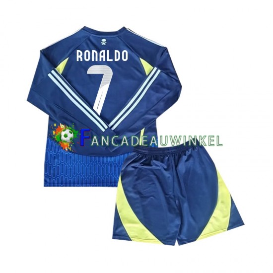 Al-Nassr Wedstrijdshirt met Korting Cristiano Ronaldo 7 Uit Kind 2024-25 Lange Mouw