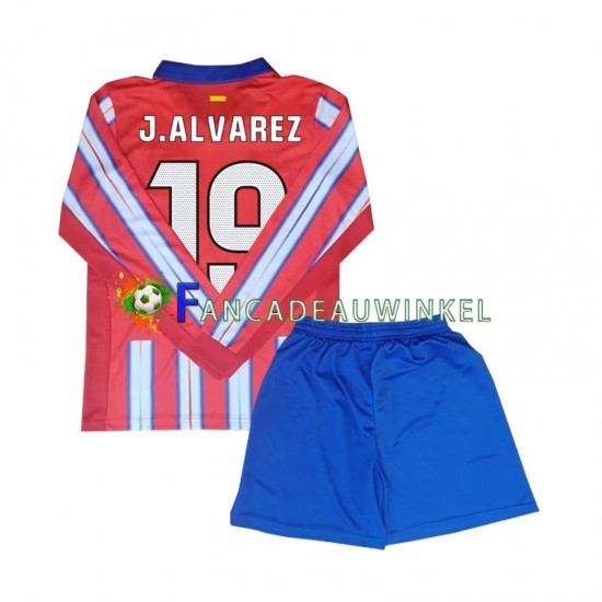 Atlético Madrid Wedstrijdshirt met Korting Julian Alvarez 19 Thuis Kind 2024-25 Lange Mouw