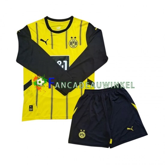 Borussia Dortmund Wedstrijdshirt met Korting Thuis Kind 2024-25 Lange Mouw