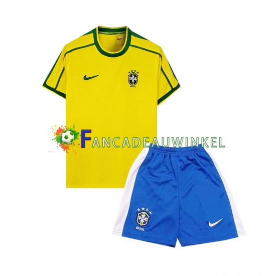 Brazilië Wedstrijdshirt met Korting Retro Thuis Kind 1998 Korte Mouw