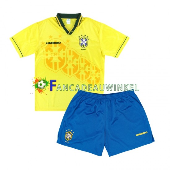 Brazilië Wedstrijdshirt met Korting Retro Thuis Kind 1994 Korte Mouw