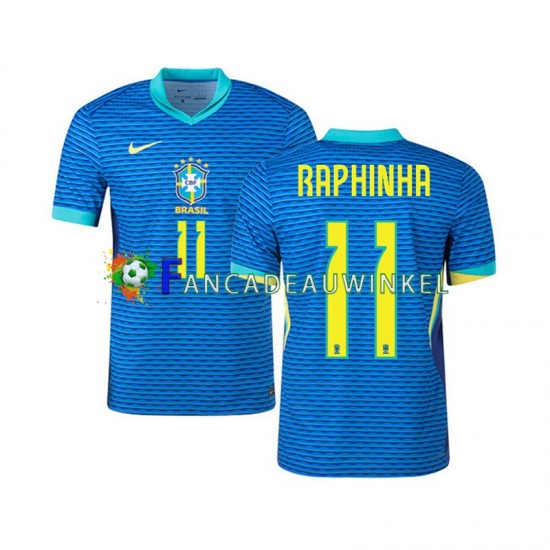 Brazilië Wedstrijdshirt met Korting RAPHINHA 11 Uit Heren 2024 Korte Mouw