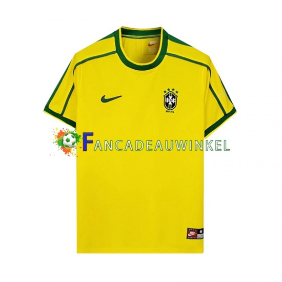 Brazilië Wedstrijdshirt met Korting Retro Thuis Heren 1998 Korte Mouw