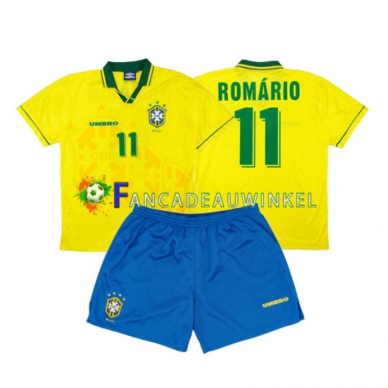 Brazilië Wedstrijdshirt met Korting Romario 11 Retro Thuis Kind 1994 Korte Mouw