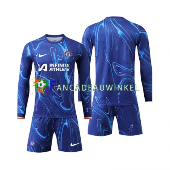 Chelsea Wedstrijdshirt met Korting Thuis Kind 2024-25 Lange Mouw