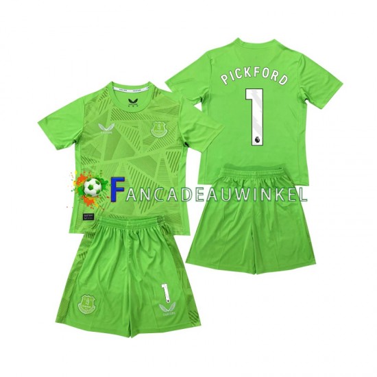 Everton Wedstrijdshirt met Korting Pickford 1 Keepersshirt Thuis Kind 2024-25 Korte Mouw