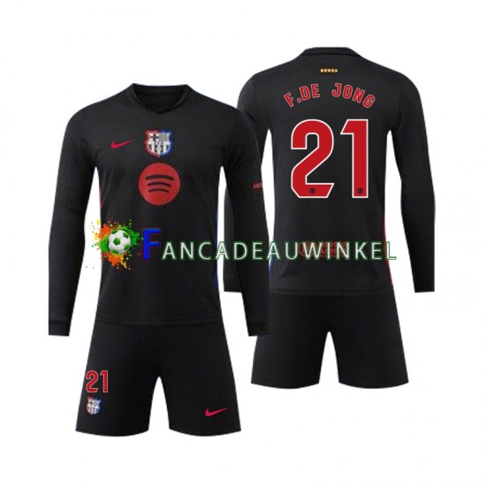 FC Barcelona Wedstrijdshirt met Korting F DE JONG 21 Uit Kind 2024-25 Lange Mouw