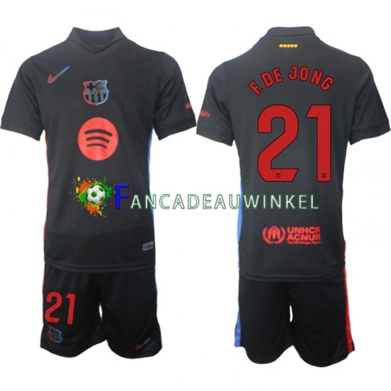 FC Barcelona Wedstrijdshirt met Korting F DE JONG 21 Uit Kind 2024-25 Korte Mouw