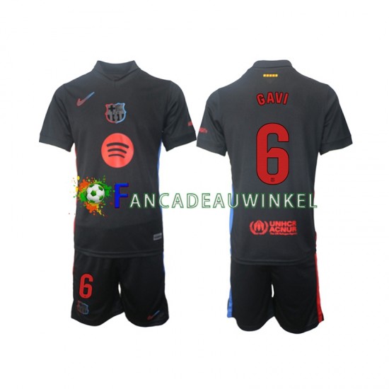 FC Barcelona Wedstrijdshirt met Korting Gavi 6 Uit Kind 2024-25 Korte Mouw