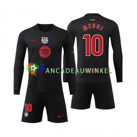 FC Barcelona Wedstrijdshirt met Korting Lionel Mess 10 Uit Kind 2024-25 Lange Mouw