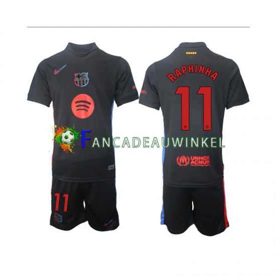 FC Barcelona Wedstrijdshirt met Korting Raphinha 11 Uit Kind 2024-25 Korte Mouw