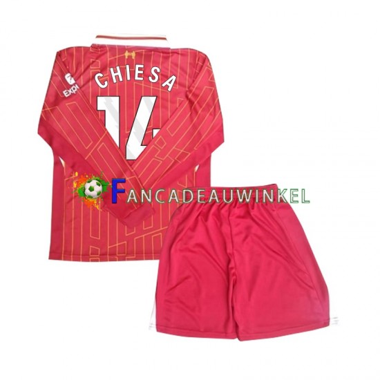 Liverpool Wedstrijdshirt met Korting Chiesa 14 Thuis Kind 2024-25 Lange Mouw