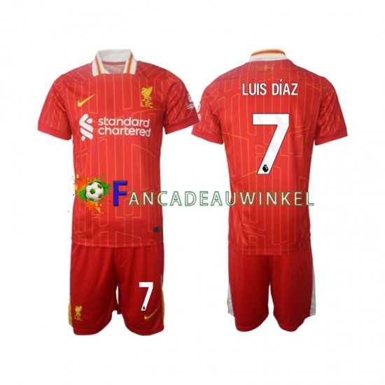 Liverpool Wedstrijdshirt met Korting Luis Diaz 7 Thuis Kind 2024-25 Korte Mouw