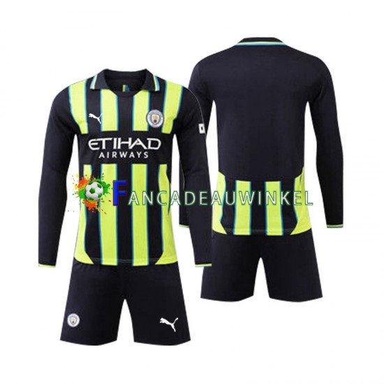 Manchester City Wedstrijdshirt met Korting Uit Kind 2024-25 Lange Mouw