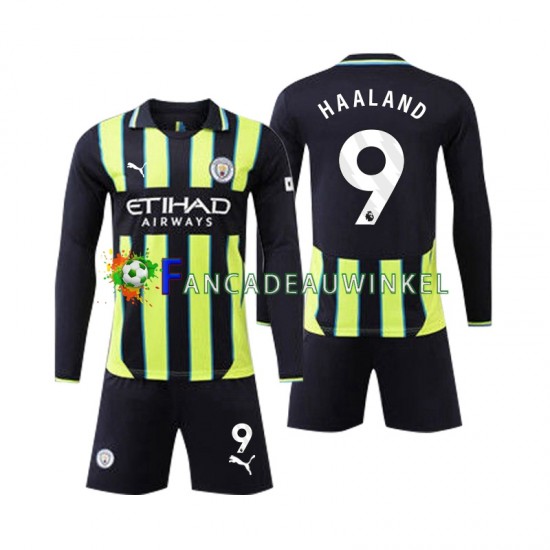 Manchester City Wedstrijdshirt met Korting Erling Haaland 9 Uit Kind 2024-25 Lange Mouw