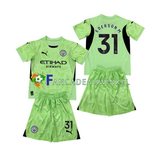 Manchester City Wedstrijdshirt met Korting Ederson Moraes 31 2 Keepersshirt Vierde Kind 2024-25 Korte Mouw