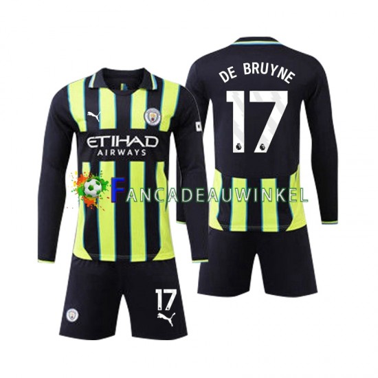 Manchester City Wedstrijdshirt met Korting Kevin De Bruyne 17 Uit Kind 2024-25 Lange Mouw