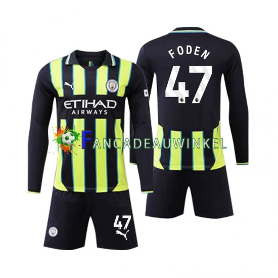 Manchester City Wedstrijdshirt met Korting Phil Foden 47 Uit Kind 2024-25 Lange Mouw