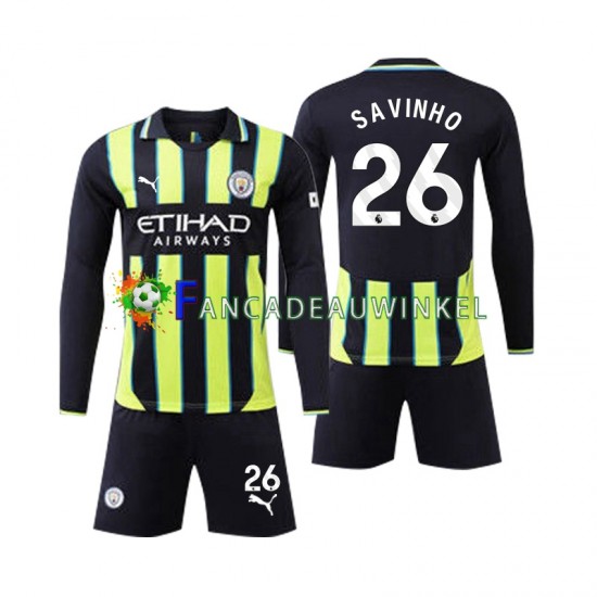 Manchester City Wedstrijdshirt met Korting Savinho 26 Uit Kind 2024-25 Lange Mouw